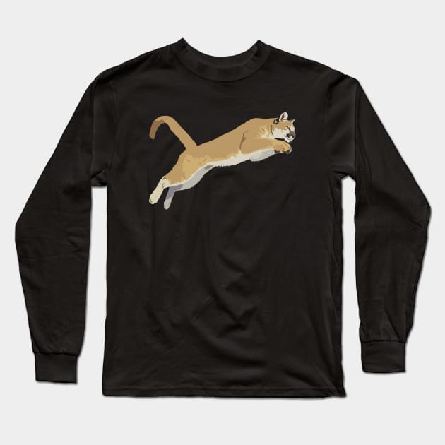 Jumping Cougar Long Sleeve T-Shirt by NorseTech